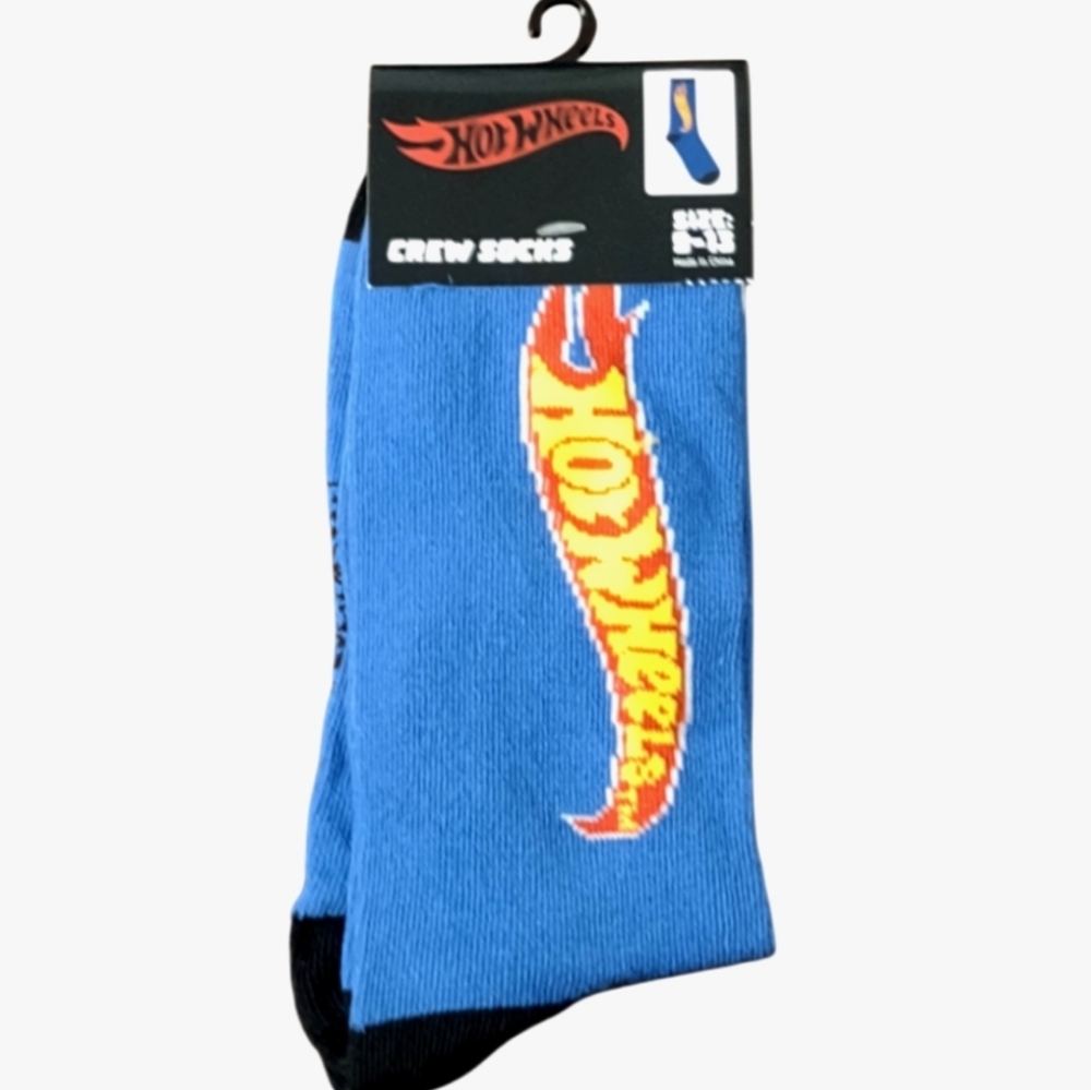 Hot Wheels Flame Logo Crew Socks Unisex Bundle And Save